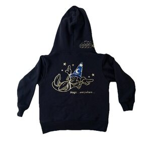 Tokyo Disney Resort Magic Mickey Mouse Hoodie Kids Youth Small Navy Gold Rare
